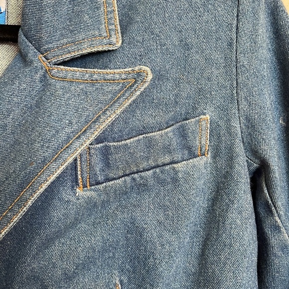A.B.S. BLUE LABEL Jean denim Jacket W/Gold Trim Decor, Womens Size M - Picture 5 of 14
